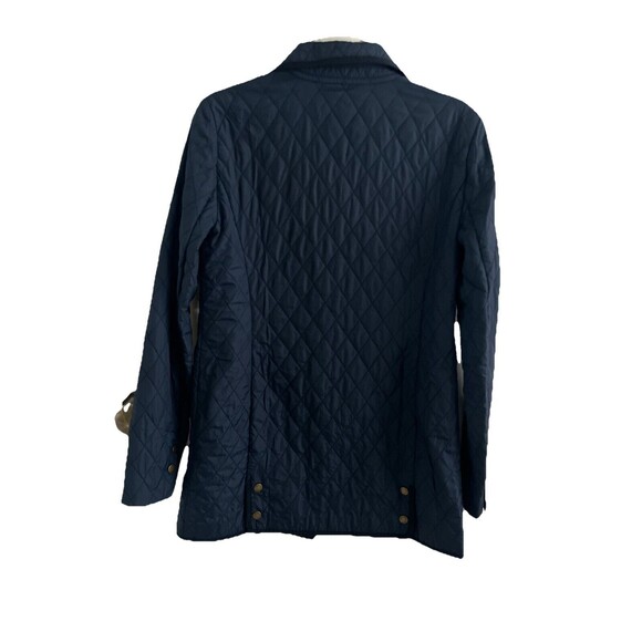 EUC Brooks Brothers Jacket Womens Quilted Navy Barn Coat Chore Plaid Sz 2 XS - Picture 7 of 11